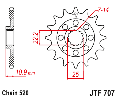 JT Sprockets ozubené kolo JTF707.14 (214514JT)