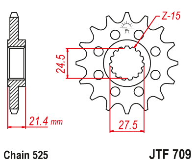 JT Sprockets ozubené kolo JTF709.16 (215016JT)