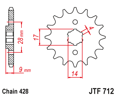 JT Sprockets ozubené kolo JTF712.13 (222313JT)