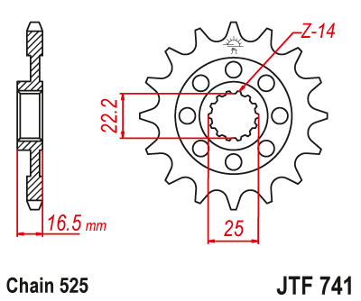 JT Sprockets ozubené kolo JTF741.15 (211415JT)
