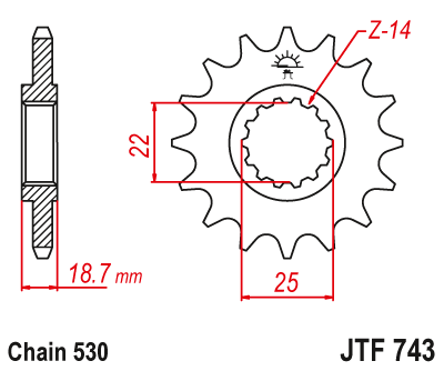 JT Sprockets ozubené kolo JTF743.15 (225415JT)