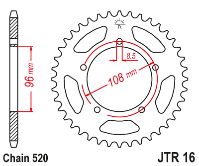 JT Sprockets rozeta JTR16.44