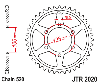 JT Sprockets rozeta JTR2020.41 (453041JT)