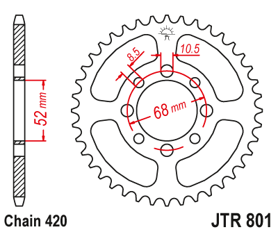 JT SPROCKETS  JTR801.42 (80142jt)