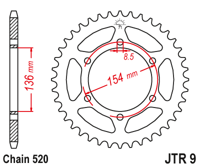 JT Sprockets rozeta JTR9.47